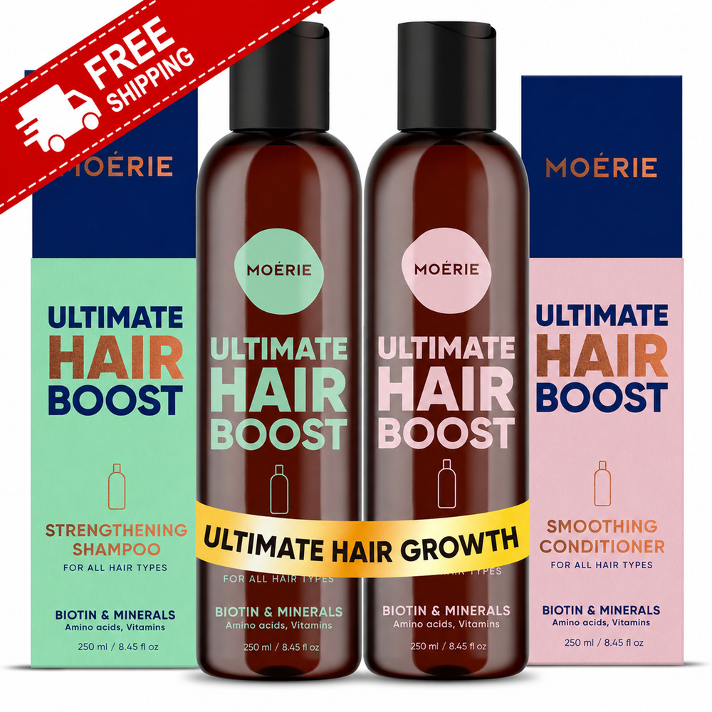 Moérie Ultimate Hair Boost Shampoo & Conditioner Set 8.45 oz Each Biotin Mineral